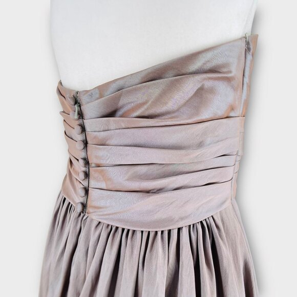 Watters Strapless Taffeta Champagne Bridesmaid Dress Formal Gown Princess  6 - Picture 6 of 11